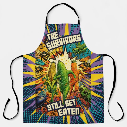 Tablier Bug attack panic vegetables cooking kitchen (Recto)