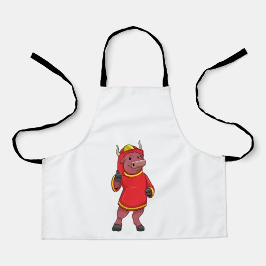 Tablier Bull en tant que pompier avec casque (Recto)