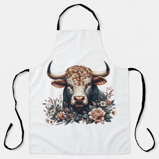 Tablier Bull majestic en fleurs (Recto)