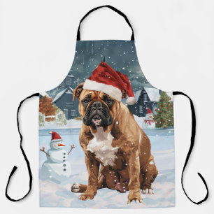 Tablier Bull Mastiff Chien hiver Merveilles pays Noël Joie