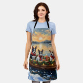 Tablier Bull Terrier Christmas Boat Holiday (Porté)