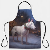 Tablier Bull Terrier Saison de Noël festive (Recto)