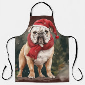 Tablier Bulldog à Noël de neige (Recto)
