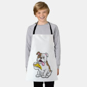 Tablier Bulldog avec morceau de pizza (Porté)