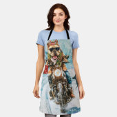 Tablier Bulldog équitation moto Noël (Porté)