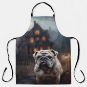 Tablier Bulldog Halloween Effrayant (Recto)
