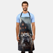 Tablier Bulldog Halloween Effrayant (Porté)