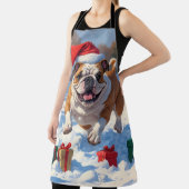 Tablier Bulldog Noël Festival scène de neige (Insitu)