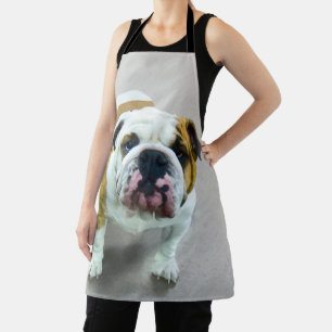 Tablier Bulldog Painting - Joli art original chien