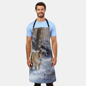 Tablier Bulldog Qu'Il Neige Noël Brossé (Porté)