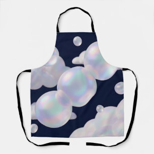 Tablier Bulles de Savon Iridescentes Flottantes Bleu Nuit 