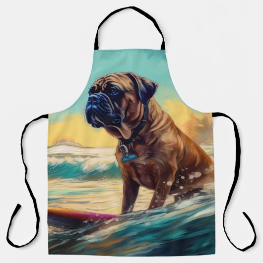 Tablier Bullmastiff Beach Surfing Peinture (Recto)