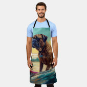 Tablier Bullmastiff Beach Surfing Peinture (Porté)