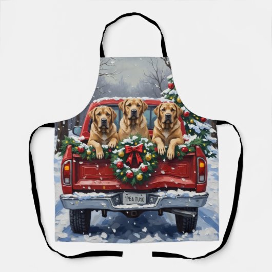 Tablier Bullmastiff Christmas Red Truck Holiday (Recto)