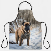 Tablier Bullmastiff Laisser neiger Noël (Recto)