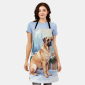 Tablier Bullmastiff Winter Forest Holly Christmas Art (Porté)