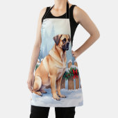 Tablier Bullmastiff Winter Forest Holly Christmas Art (Insitu)