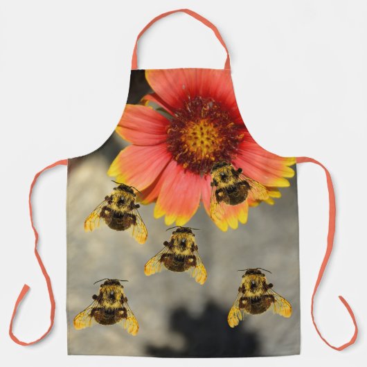Tablier Bumblebebees et Fleur Gaillardia (Recto)