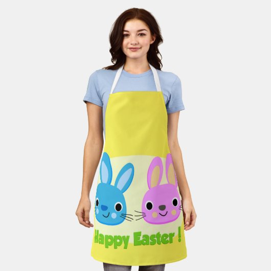 TABLIER BUNNIES "HAPPY EASTER" (Porté)