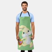 TABLIER BUNNING DE PÂQUES AVEC BASSIN D'OEUF DE PÂQUES COL (Porté)