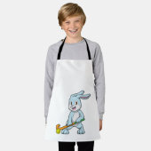 Tablier Bunny au hockey sur gazon avec bâton de hockey (Porté)