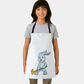 Tablier Bunny au hockey sur gazon avec bâton de hockey (Insitu)