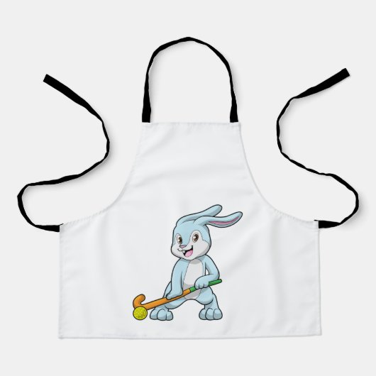 Tablier Bunny au hockey sur gazon avec bâton de hockey (Recto)
