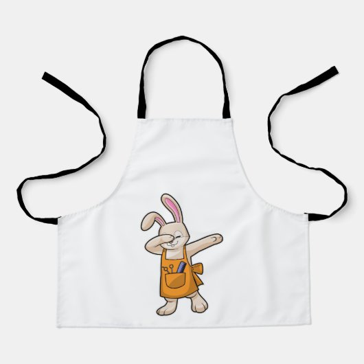 Tablier Bunny comme coiffeur avec peigne et ciseaux (Recto)