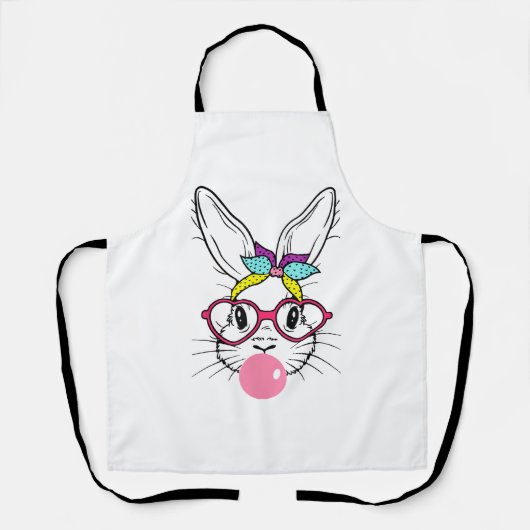Tablier Bunny Face Bubble Gum Blowing Glasses Headband Hap (Recto)