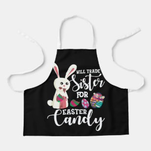 Tablier Bunny Mange Chocolat Oeufs Vont Échanger soeur