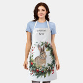 Tablier Bunny Rabbit and Christmas Wreath (Porté)