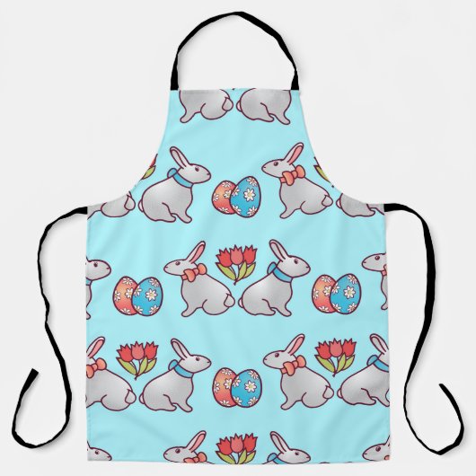 Tablier Bunny seamless pattern with easter eggs and a bouq (Recto)