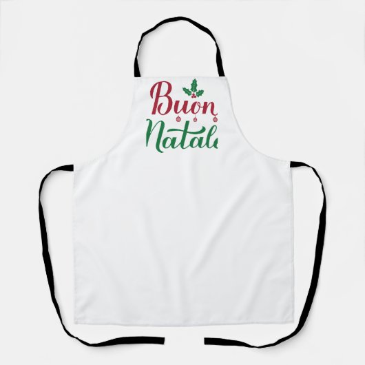 Tablier Buon Natale Italien Joyeux Noël Holly (Recto)