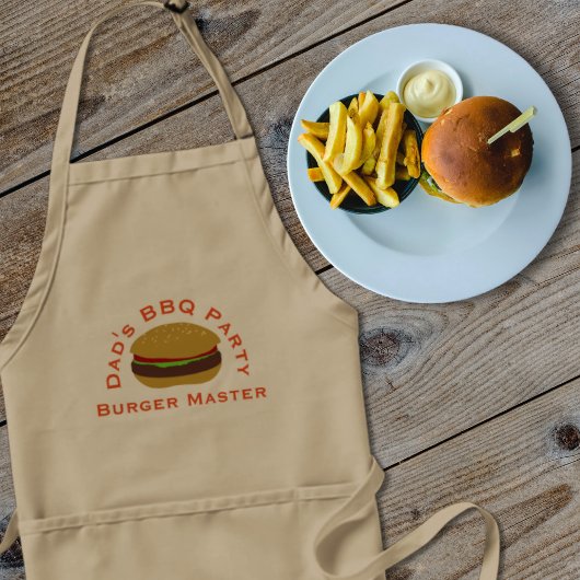 Tablier Burger Master Papa BBQ Party Mens Adulte Apron