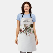 Tablier Burgundy floral élégant bois de tilleul (Porté)