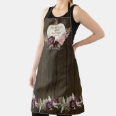 Tablier Burgundy Floral Fall Rustic Wood w White Citrouill (Insitu)