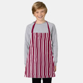 Tablier Burgundy White Stripes Seamless Pattern (Porté)