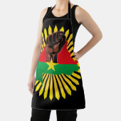 Tablier Burkina Faso Carte, drapeau et première révolution (Insitu)