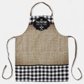 Tablier Burlap Black Buffalo Check personnalisé (Recto)