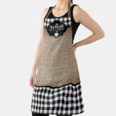 Tablier Burlap Black Buffalo Check personnalisé (Insitu)