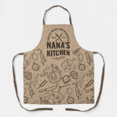 Tablier Burlap Nana Cuisine Grand-Mère Anniversaire Gâteau (Recto)
