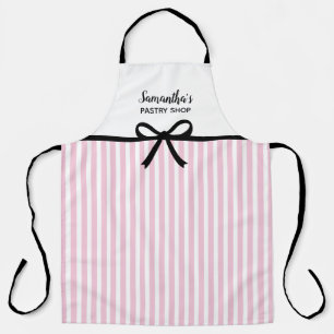 Tablier Business Candy Pink Stripes Boulangerie Cuisine Sa