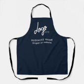 Tablier Business Logo | Name Modern Navy Blue Apron (Recto)