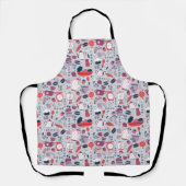 Tablier Busy Kitchen Utensils Pot Baking Bakery Pattern (Recto)