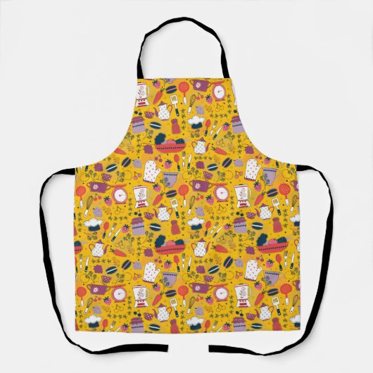 Tablier Busy Kitchen Utensils Pot Baking Bakery Pattern (Recto)