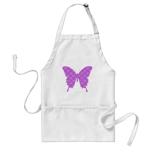 Tablier Butterfly, abstract pattern, lavender and purple (Devant)