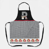 Tablier BW Buffalo Checks Motif Monogramme R | Snowman (Recto)