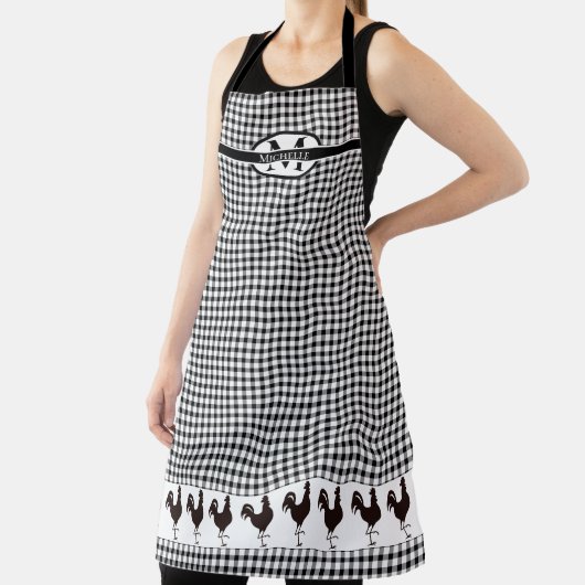 Tablier BW Buffalo Checks Motif Monogramme | Rooster (Insitu)