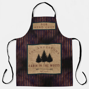 Tablier Cabane de nom de famille de campagne moderne avec