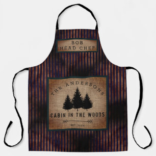 Tablier Cabane de nom de famille de campagne moderne avec